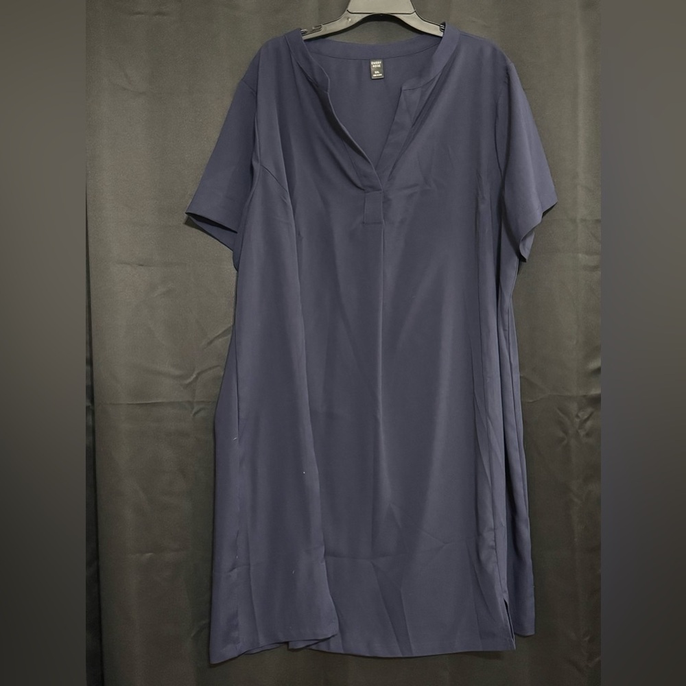 Classic Navy Blue Shirt Dress